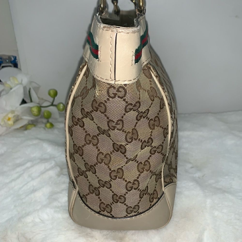 Authentic GUCCI GG Logo Web Line Tote - Picture 4 of 14